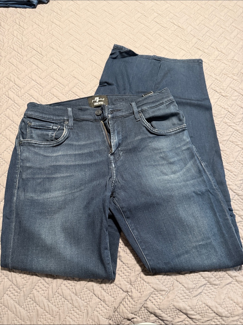 7 For All Mankind MENS Dark Blue Skinny Jeans